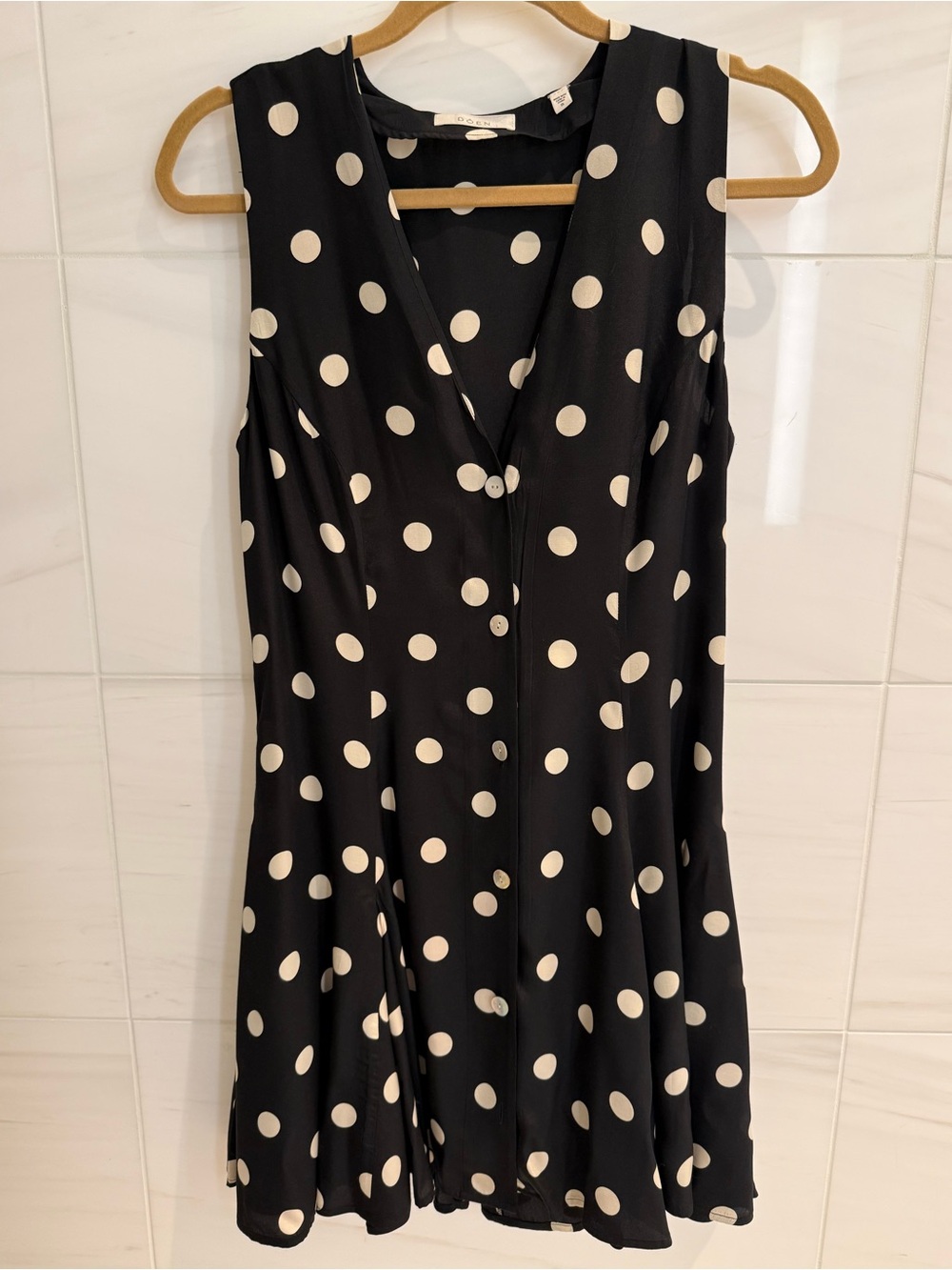 Doen Aubrey Polka-Dot Silk Blend Mini Dress